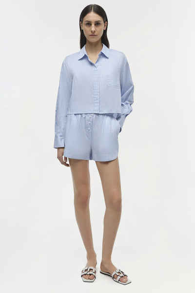 SIMKHAI - Renata Cotton Shirt - Blue Hydrangea Stripe