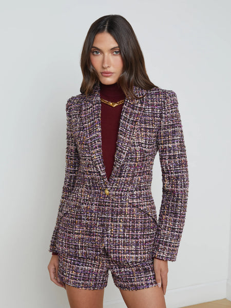 L’AGENCE - Chamberlain Blazer - Purple Multi Tweed