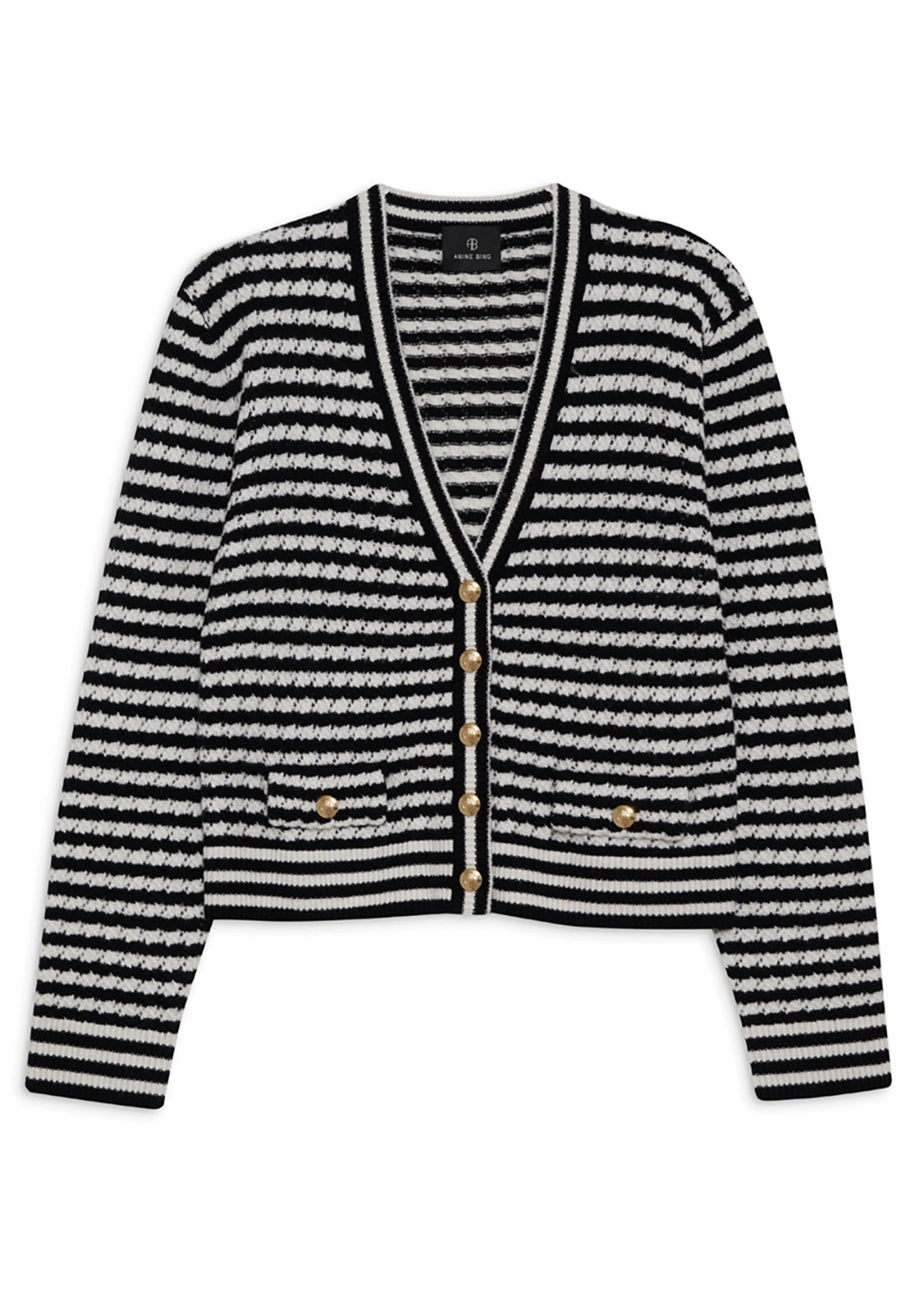 ANINE BING - Gwen Cardigan - Black/Ivory