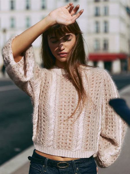 FRAME - Femme Cable Mix Sweater
- Blush Multi