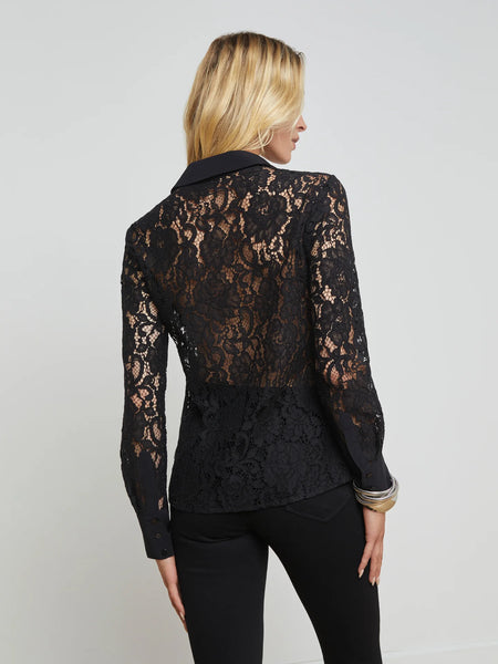 L’AGENCE - Maia Lace Blouse - Black