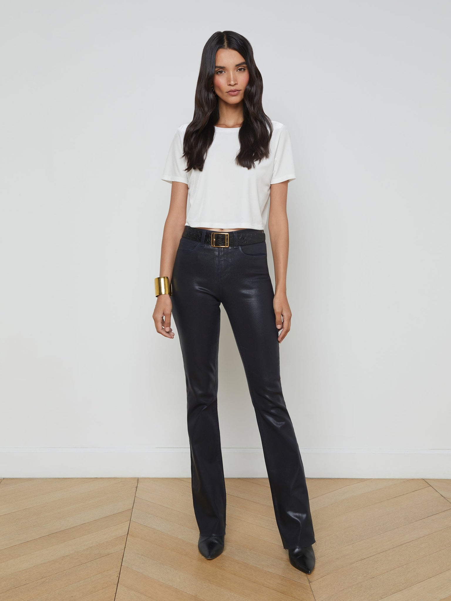 L'AGENCE - Ruth Coated Straight-Leg Jean - Metro Coated