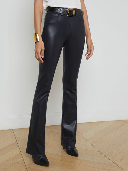 L'AGENCE - Ruth Coated Straight-Leg Jean - Metro Coated