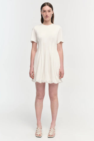SIMKHAI - Pearson Bubble Hem Mini Dress - White