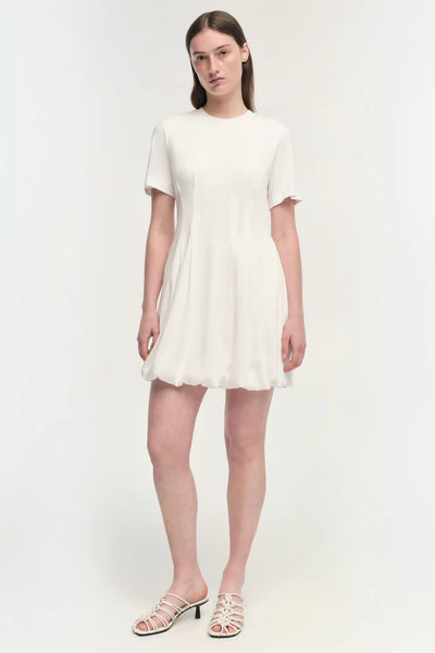 SIMKHAI - Pearson Bubble Hem Mini Dress - White