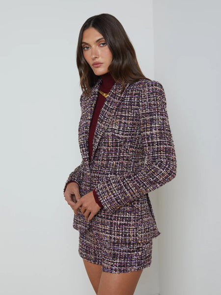 L’AGENCE - Chamberlain Blazer - Purple Multi Tweed