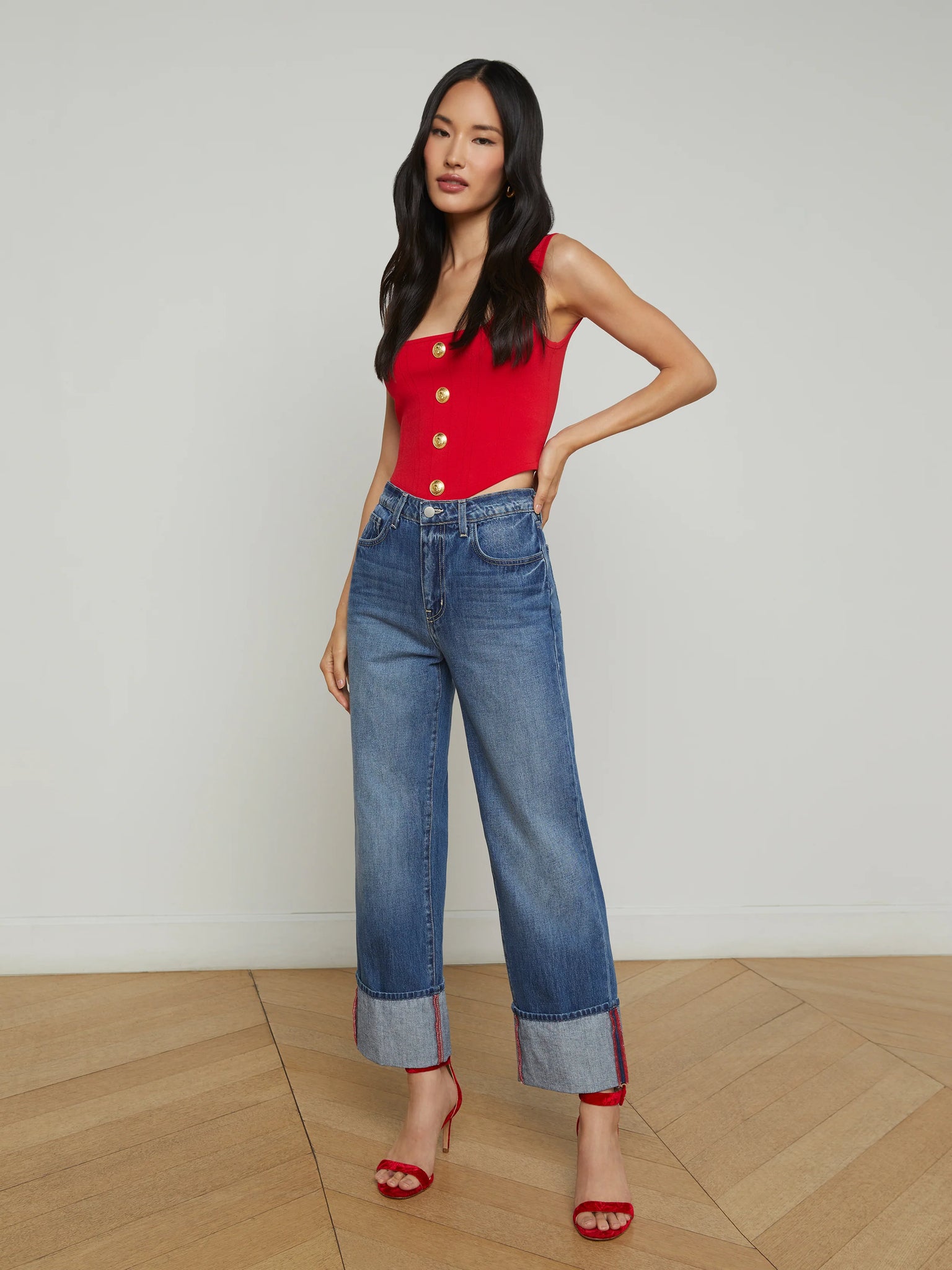 L’AGENCE - Leighton Cuffed Stovepipe Jean - Brentwood