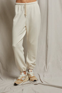 Perfect White Tee - Johnny French Terry Sweatpant - Bright Ivory