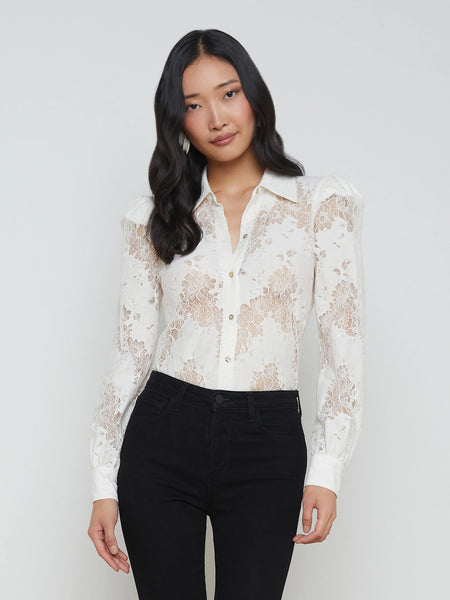 L'AGENCE - Jenica Blouse - Ivory Lace