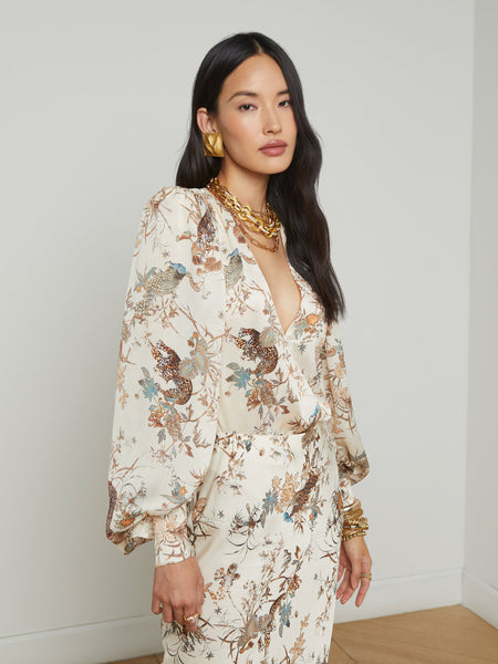 L'AGENCE - Kyoto Bodysuit - Ecru/Multi Tapestry Jungle