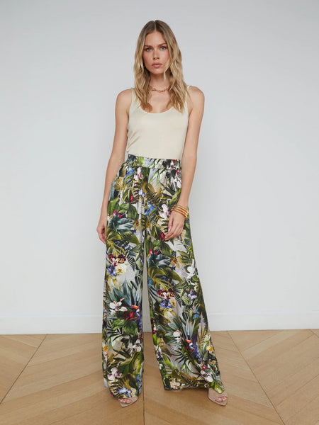 L’AGENCE - Lillian Wide-Leg Pant - Multi Lush Garden