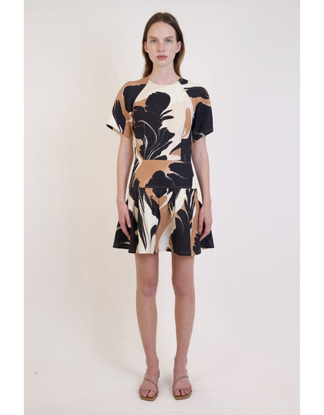 SIMKHAI - Covey Dress - Camel Ink Blot