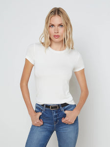 L'AGENCE - Ressi Fitted Tee- White Micro Modal