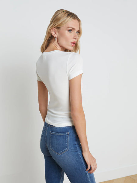 L'AGENCE - Ressi Fitted Tee- White Micro Modal