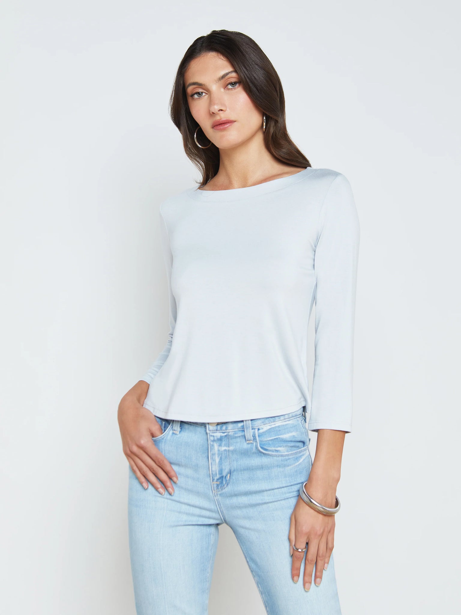 L'AGENCE - Lexa Boatneck Top - Parisian Blue