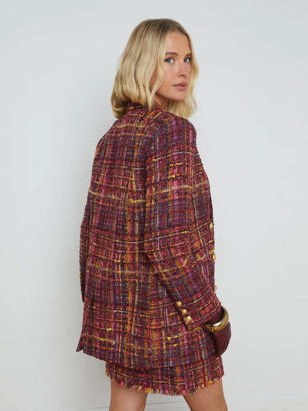 L’AGENCE - Aimee Blazer - Red/Pink Multi Tweed