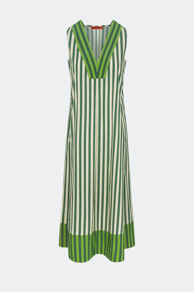 SIMONMILLER - Mar Poplin Dress - Green Stripe Combo