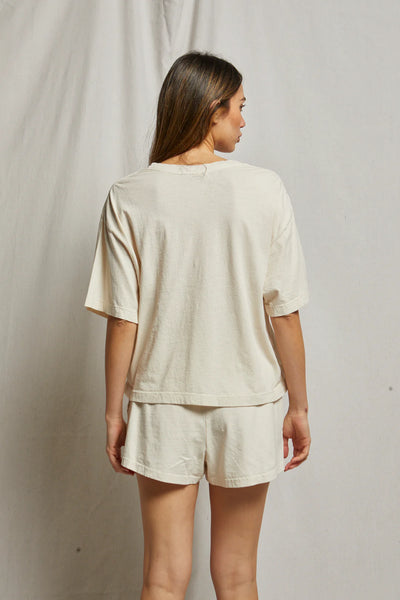 Perfect White Tee - Gloria Supima Cotton Oversized Tee - Sugar