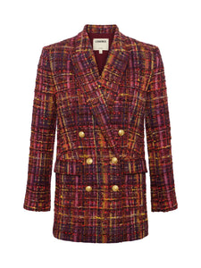 L’AGENCE - Aimee Blazer - Red/Pink Multi Tweed