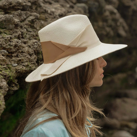 Freya - Gardenia Hat - White/Bone/Caramel