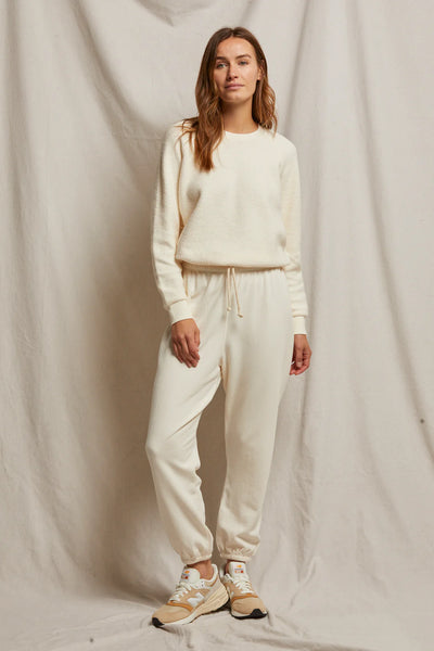 Perfect White Tee - Johnny French Terry Sweatpant - Bright Ivory