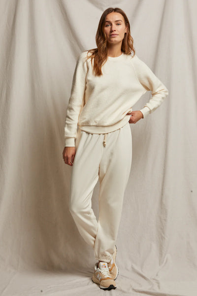 Perfect White Tee - Johnny French Terry Sweatpant - Bright Ivory