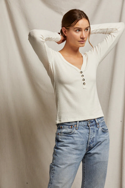 Perfect White Tank - Evangeline Sweater Rib V Neck - Sugar