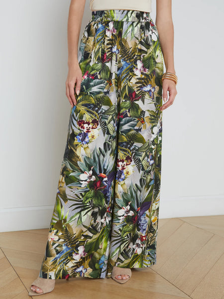 L’AGENCE - Lillian Wide-Leg Pant - Multi Lush Garden