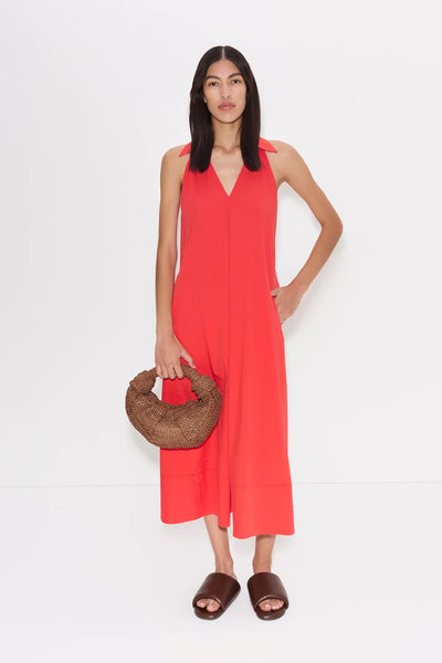 SIMONMILLER - Nava Poplin Midi Dress - Cherry Red