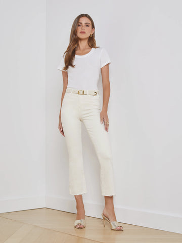 L’AGENCE - Kendra Cropped Flare Jean - Vintage White