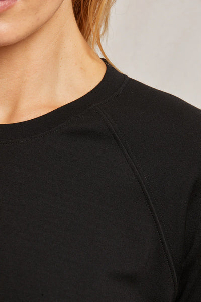 Perfect White Tee - Blair Travel Fitted Raglan Sweatshirt - True Black