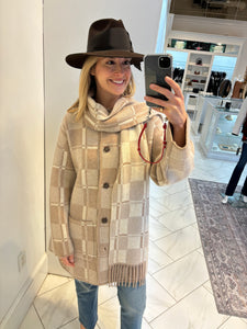 NAADAM - Luxe Plaid Jacket Coat - Beige