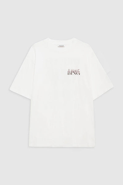 ANINE BING - Cason Tee Graffiti - Ivory