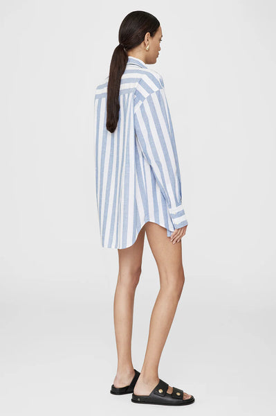 ANINE BING - Plaza Shirt - White and Blue Stripe