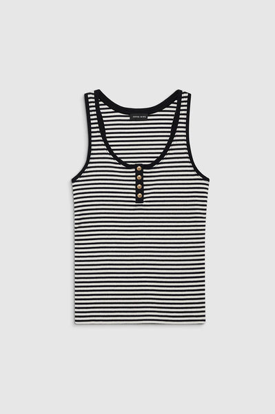 ANINE BING - Alessia Tank - Cream And Black Stripe