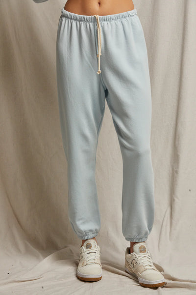 Perfect White Tee - Johnny French Terry Easy Sweatpant - Baby Blue