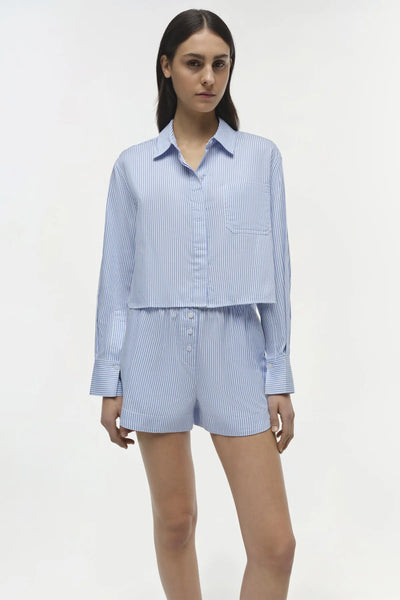 SIMKHAI - Renata Cotton Shirt - Blue Hydrangea Stripe