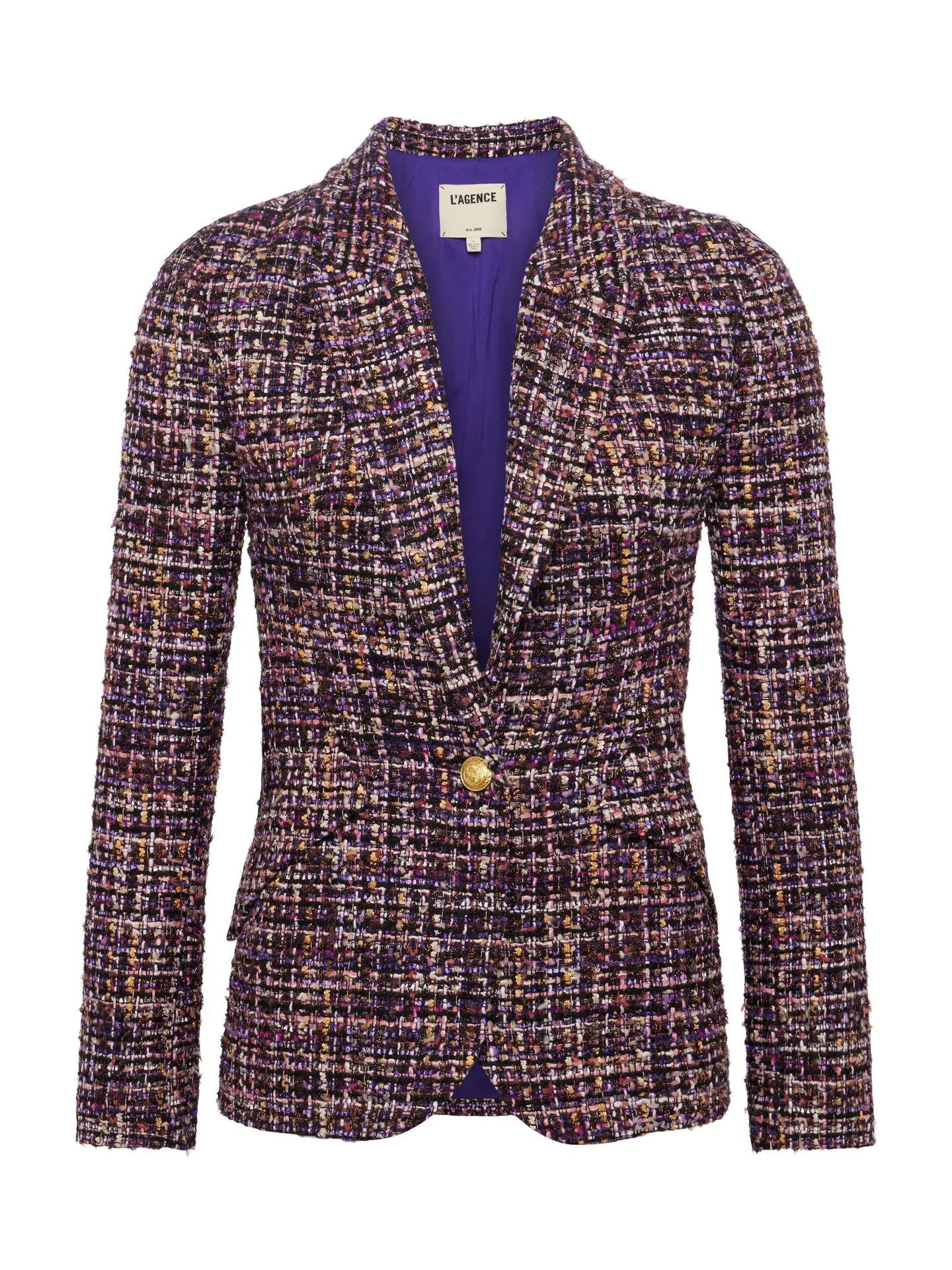 L’AGENCE - Chamberlain Blazer - Purple Multi Tweed