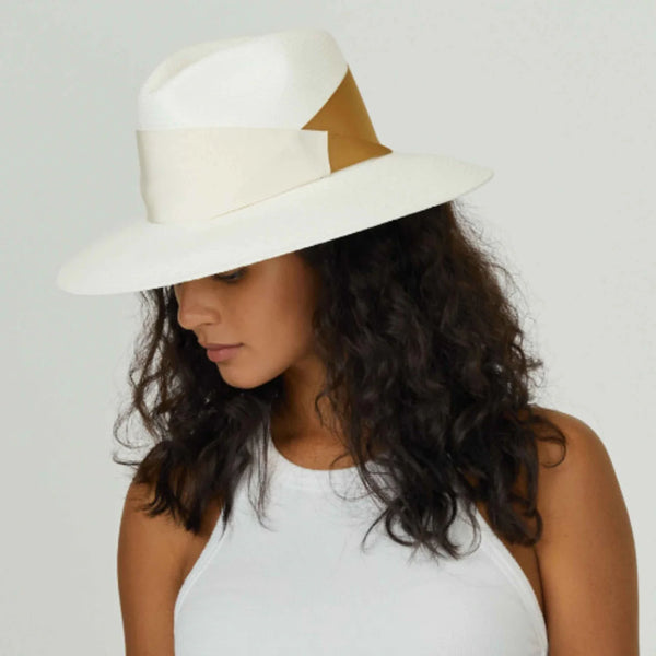 Freya - Gardenia Hat - White/Bone/Caramel