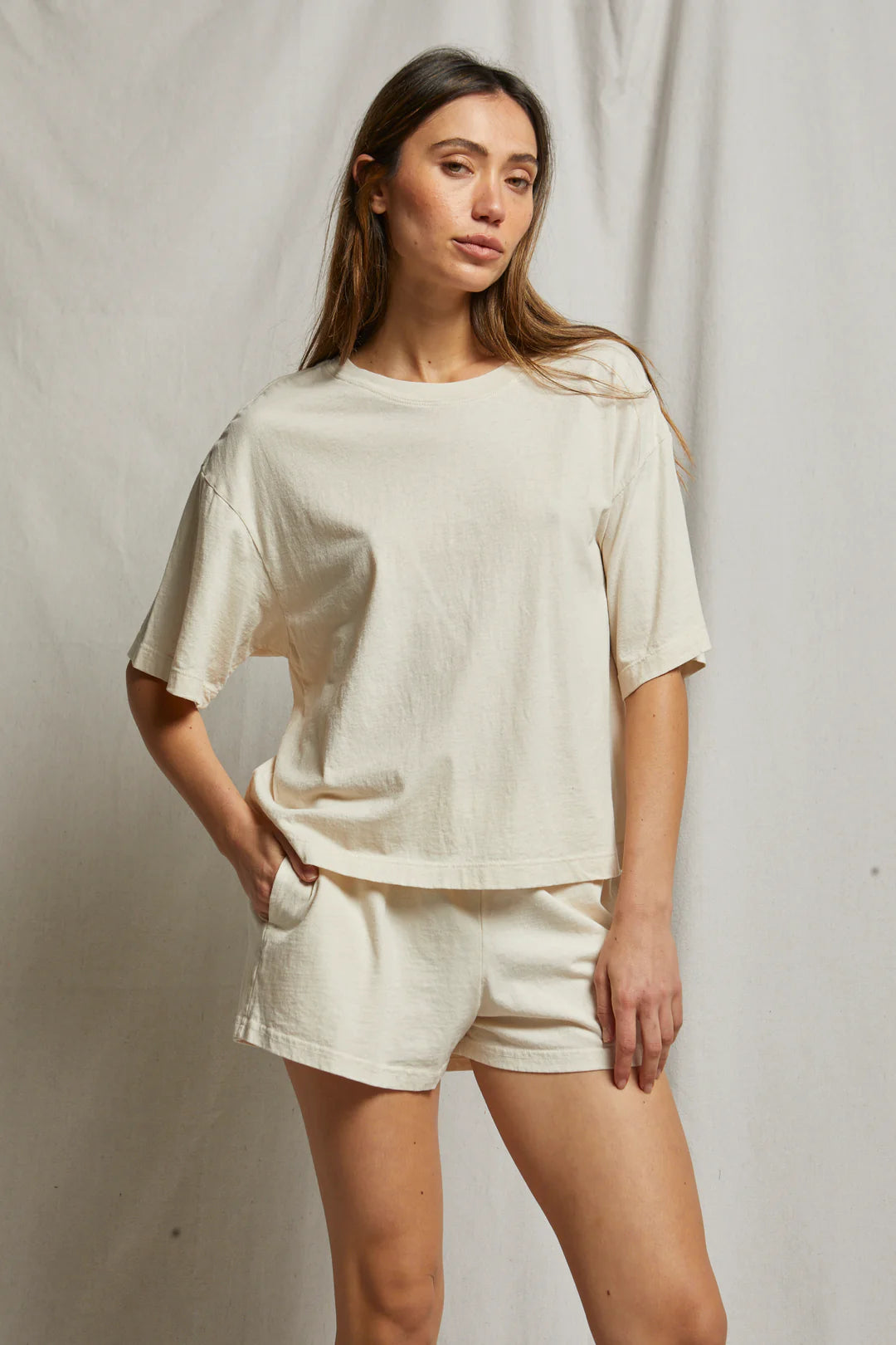 Perfect White Tee - Gloria Supima Cotton Oversized Tee - Sugar