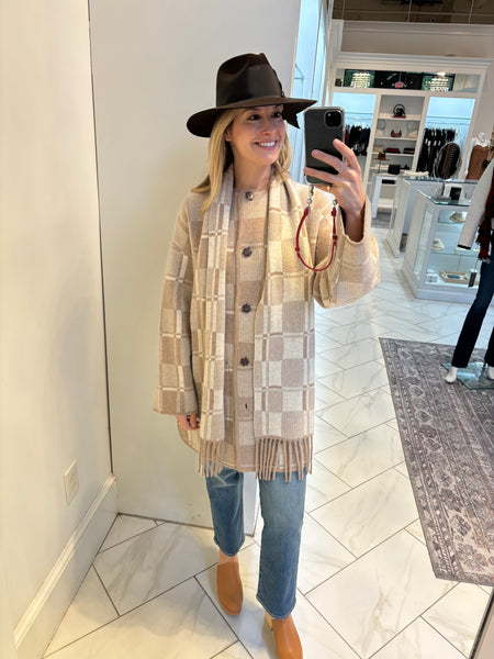 NAADAM - Luxe Plaid Jacket Coat - Beige