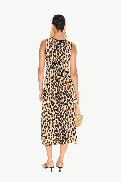 SIMONMILLER - Knits by Axon Sleeveless Dress - Leopard & Black/Rice Flour Stripe