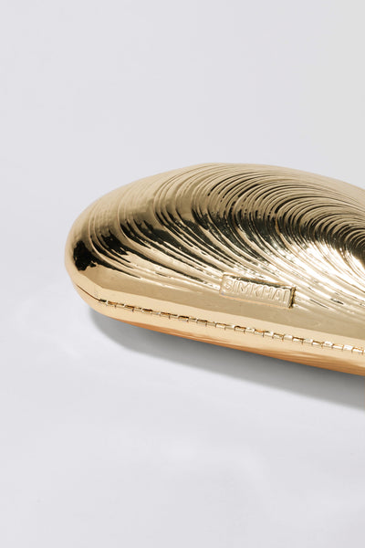 SIMKHAI - Bridget Metal Shell Clutch - Gold and Silver