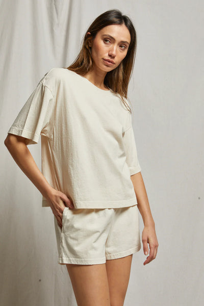 Perfect White Tee - Gloria Supima Cotton Oversized Tee - Sugar