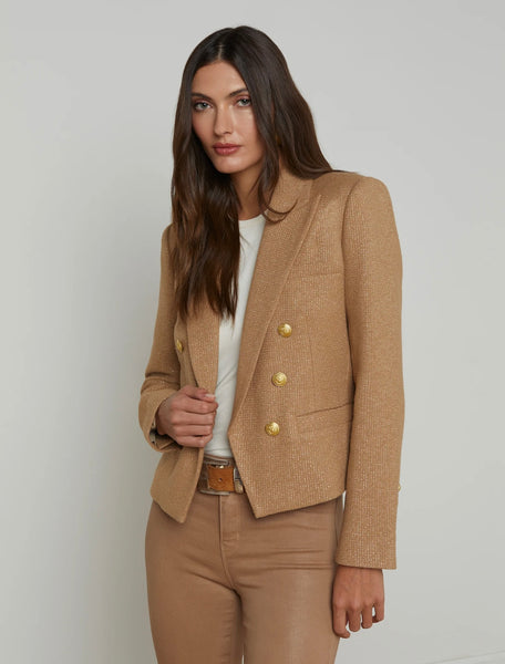 L’AGENCE - Brooke Open Front Blazer - Latte/Gold