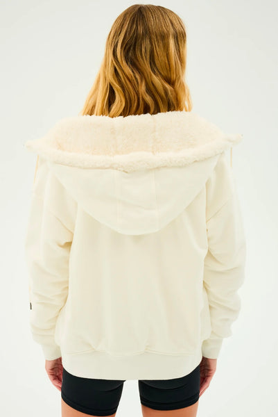 SPLITS59 - Lynx French Terry Sherpa Hoodie - Creme/Black Creme