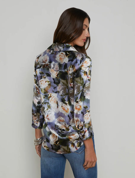 L’AGENCE - Dani Silk Blouse - Multi Distressed Floral