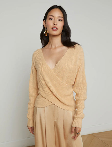 L’AGENCE - Antonella Crossover Sweater - Warm Sand