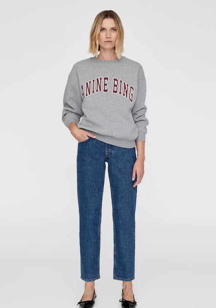 ANINE BING - Spencer Sweatshirt - Medium Heather Grey