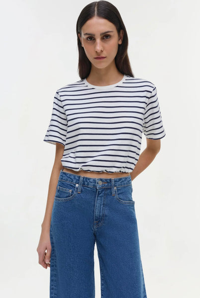 SIMKHAI - JoJo Cropped Tee - Midnight Stripe